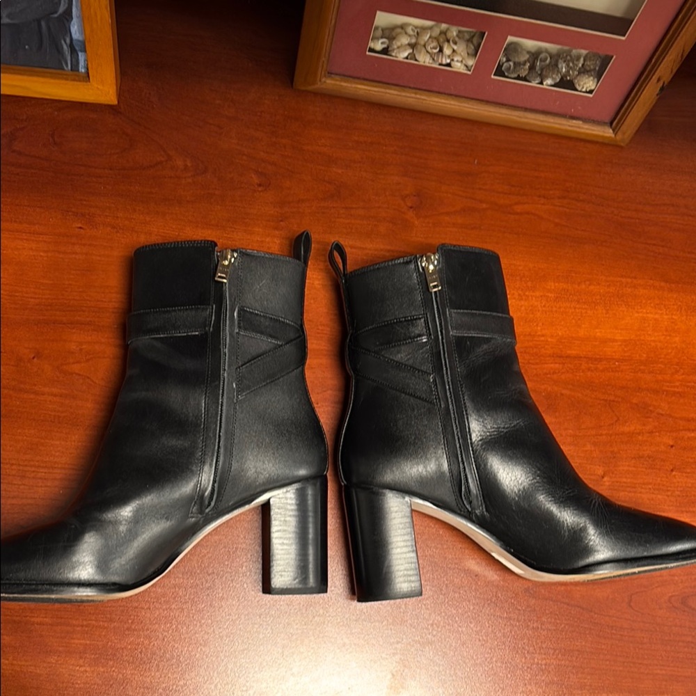 Coach Black Heeled Boots with Gold Hardware - Picture 4 of 13